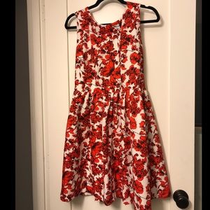 Fit & Flare Red floral poppy Dress